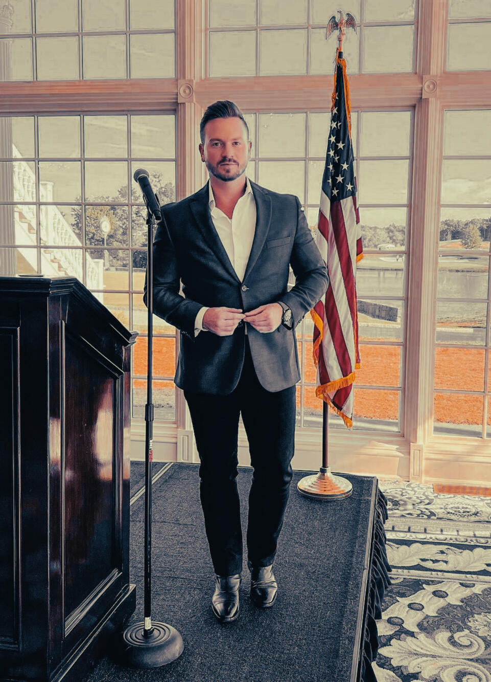 Chris McNelly networking at Donald Trump's New Jersey estate, where capacity meets influence